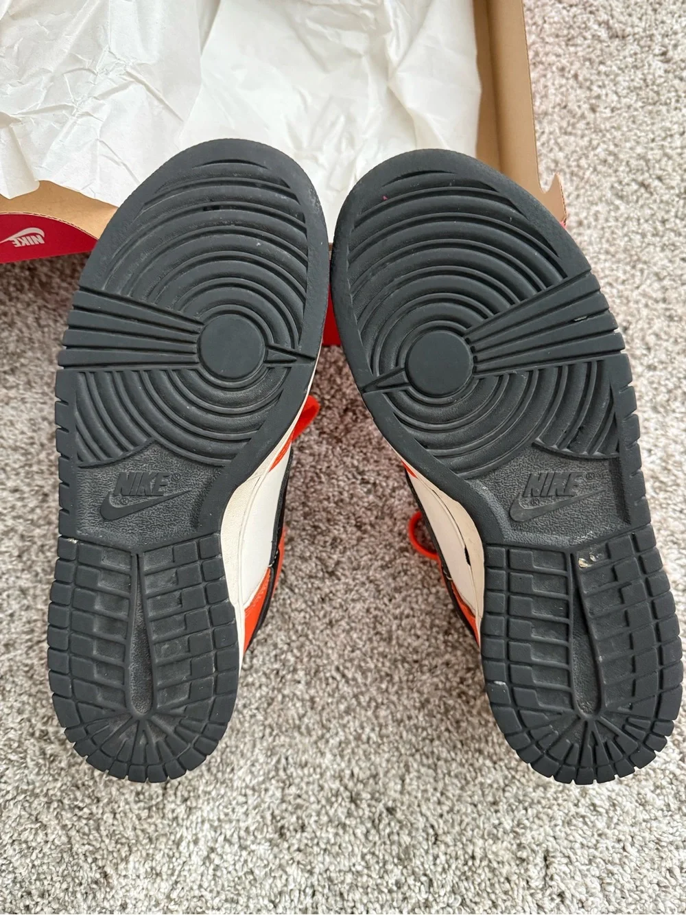 Nike Dunk Low (Phantom/Black/Safety Orange) Sneakers - 7Y